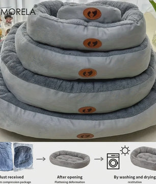 Pluche Ovaal Huisdierbed - Machinewasbaar & Comfortabel voor Hond & Kat