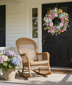Kleurrijke Kunstbloemen Krans - Lente, Pasen, Valentijn Deurdecoratie & Woonaccessoire