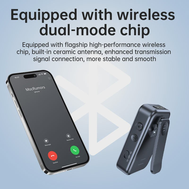 Clip-on Bluetooth 5.4 Audio Zender Ontvanger met AUX, TF Kaart & HIFI Muziek