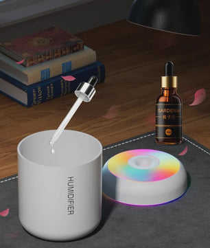 Compacte Mini Luchtbevochtiger 180ML met Aroma Diffuser, USB & Kleurrijke LED Verlichting voor Auto, Huis en Slaapkamer