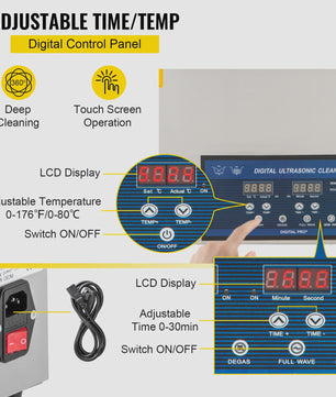 22L Digitale Ultrasone Reiniger met Verwarming en Dubbele Frequentie (28/40kHz)