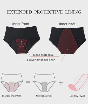4-Laags Absorberende Lekvrije Menstruatiebroekjes voor Dames - Zwaar Bloedverlies & Postpartum