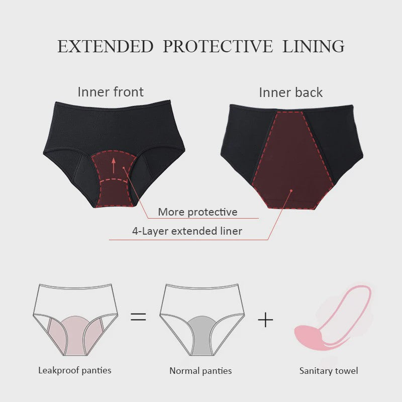 4-Laags Absorberende Lekvrije Menstruatiebroekjes voor Dames - Zwaar Bloedverlies & Postpartum