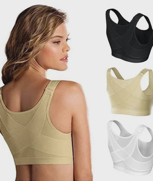 Houding Corrigerende Sport BH met Frontsluiting en Push-Up Effect - S t/m 5XL