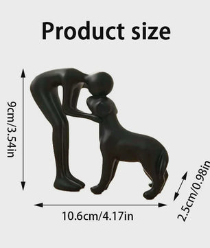 Abstracte Beeldjes: Mens & Hond Vriendschap - Decoratie voor Huis & Kantoor