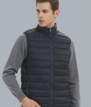 Herfst/Winter Heren Gevoerd Vest - Stijlvol en Warm met Opstaande Kraag