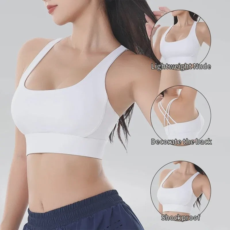 Dames Sport BH met Racerback - Ademend Nylon & Spandex voor Yoga en Fitness
