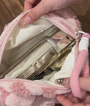 Pluche Make-up Tas met Lus - Zacht Reisetui voor Cosmetica & Pennen