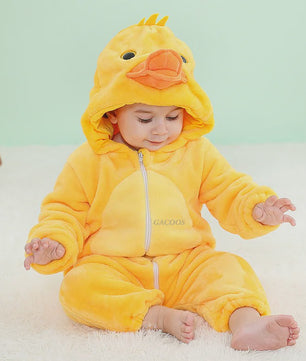 Baby Romper Dierenkostuum Kigurumi - Zacht Flanellen Jumpsuit voor Jongens & Meisjes