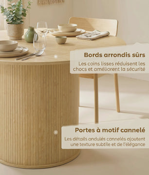 Ronde Eettafel voor 4-6 Personen, Ø 120 cm, Natuurlijk Hout Design