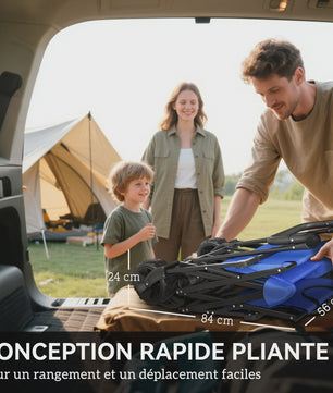 Stevige Klapbare Campingwagen met Zonnedak en Grote Wielen - Ideaal voor Buitenactiviteiten