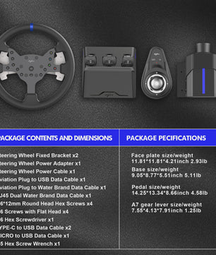 PXN V99 Force Feedback Racestuur met Pedalen en Schakelpook - 270/900 Graden Gaming Stuurwiel