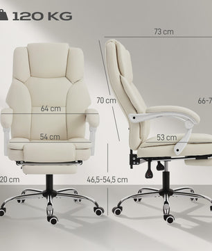 Ergonomische bureaustoel met kantelbare rugleuning, voetensteun en verstelbare hoogte