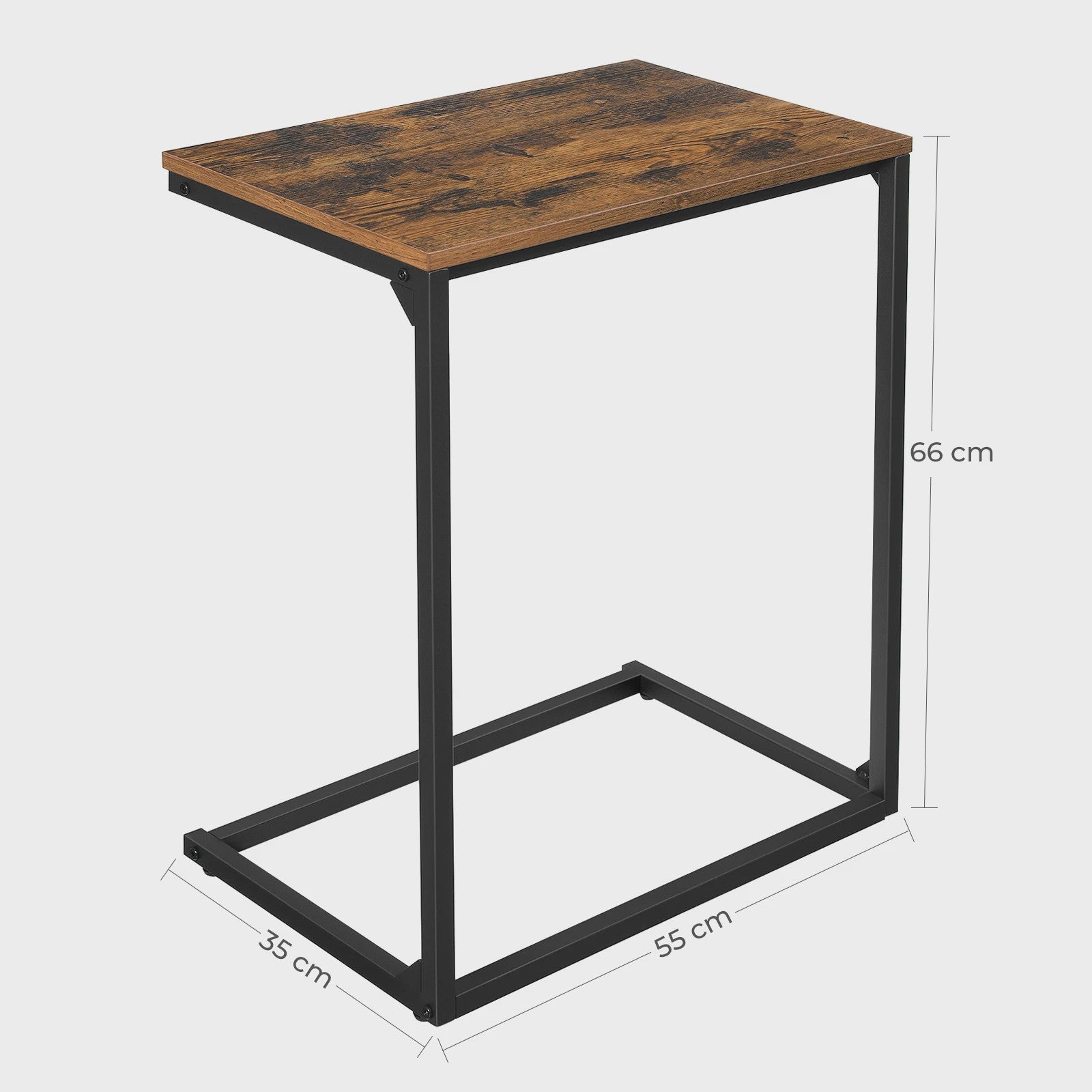 VASAGLE Bijzettafel voor Bank en Bed - Compacte Salontafel met Industrieel Design