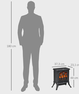 Elektrische Sfeerhaard op Voet - Decoratief met LED Vlammen & 1500W Vermogen