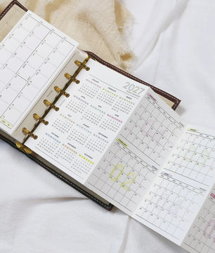 2027 Jaarkalender Navulling voor Planner | A6, A7, M5 | 4-Fold Ontwerp