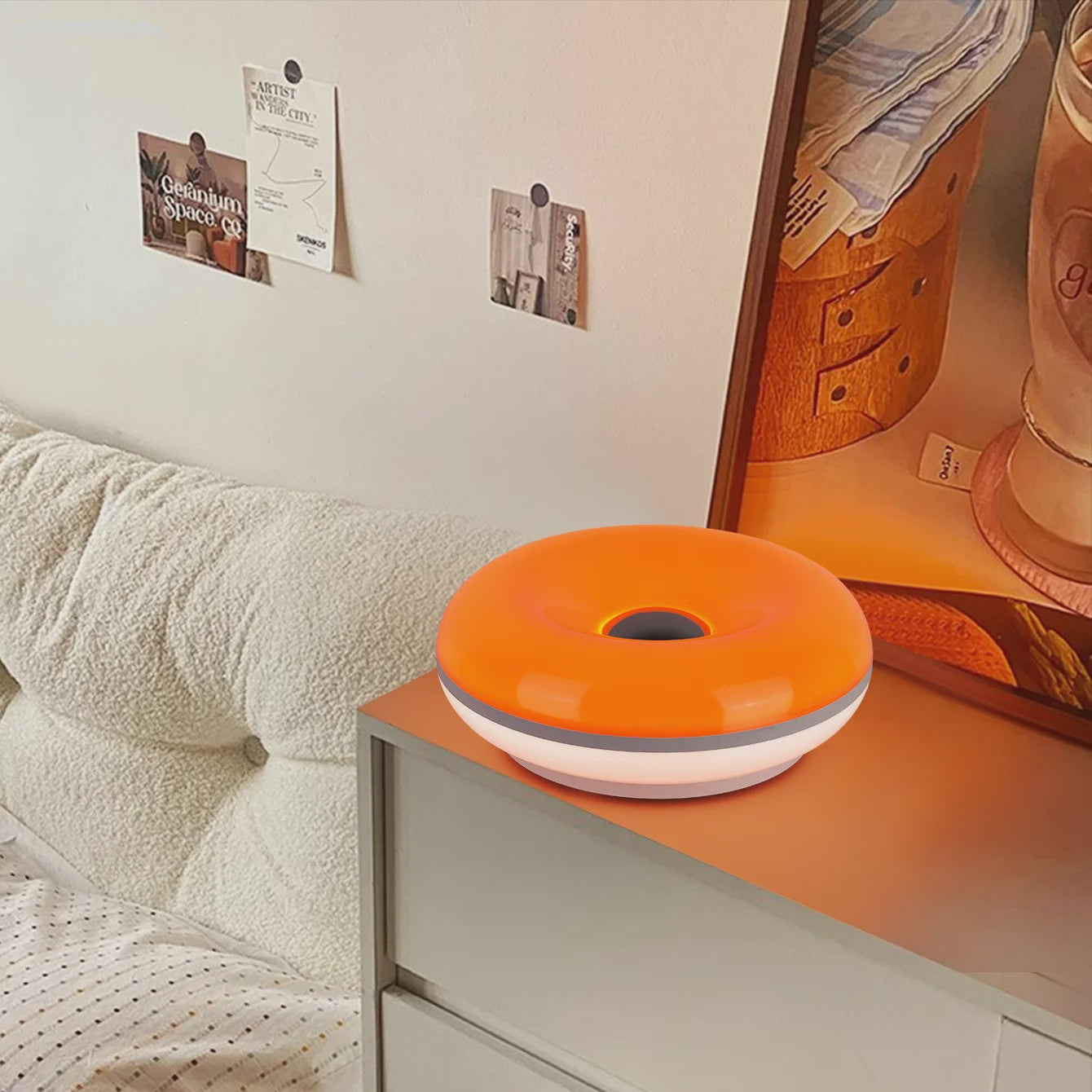 Donut Sfeerlamp met USB - Verstelbare Kleur & Helderheid - Decoratieve Tafellamp