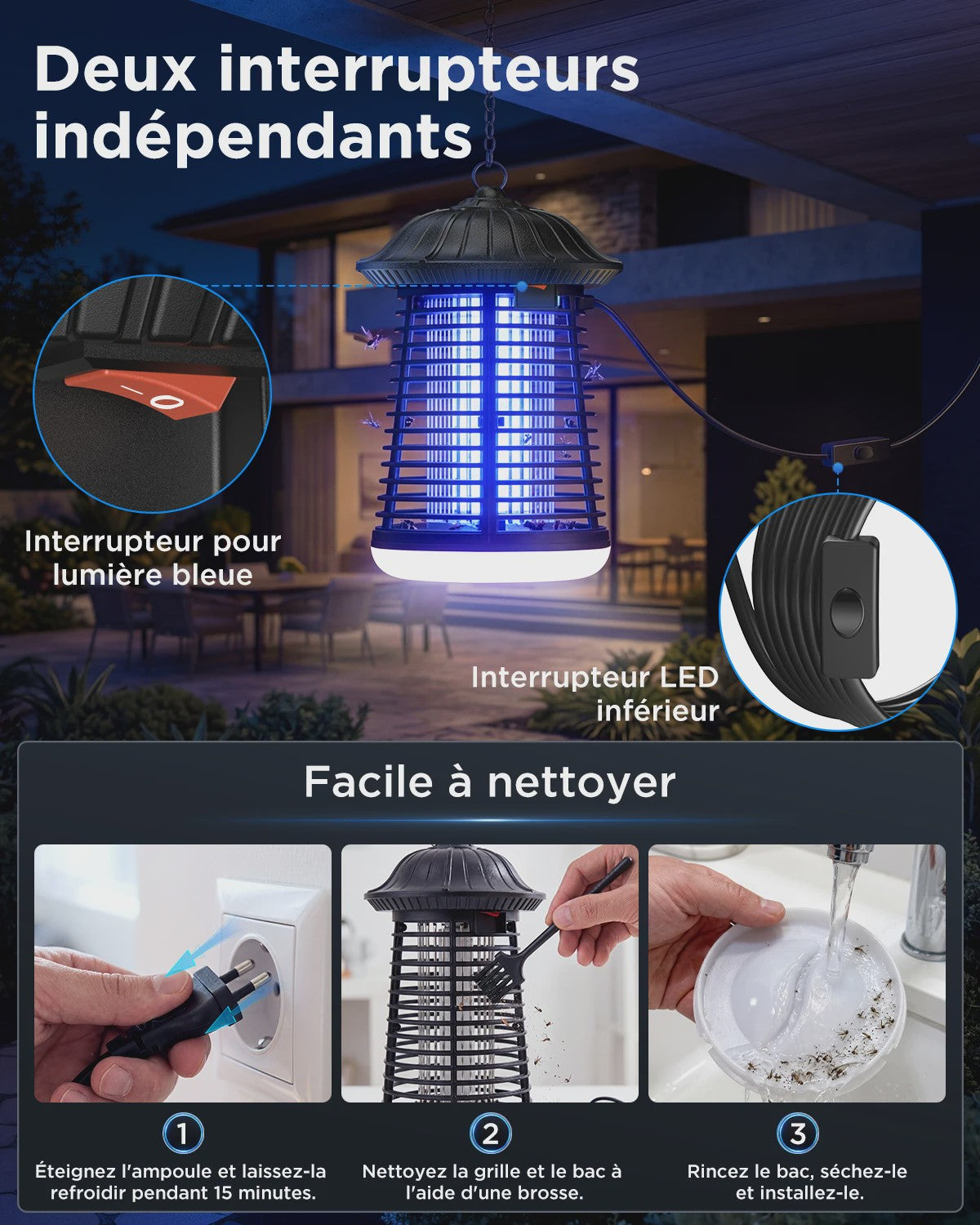 Elektrische Insectenlamp 4200V met LED - Muggenverjager voor Binnen & Buiten