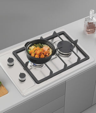 RVS Gasfornuis met 2 Pits, Automatische Ontsteking en Drukregelaar - Keuken