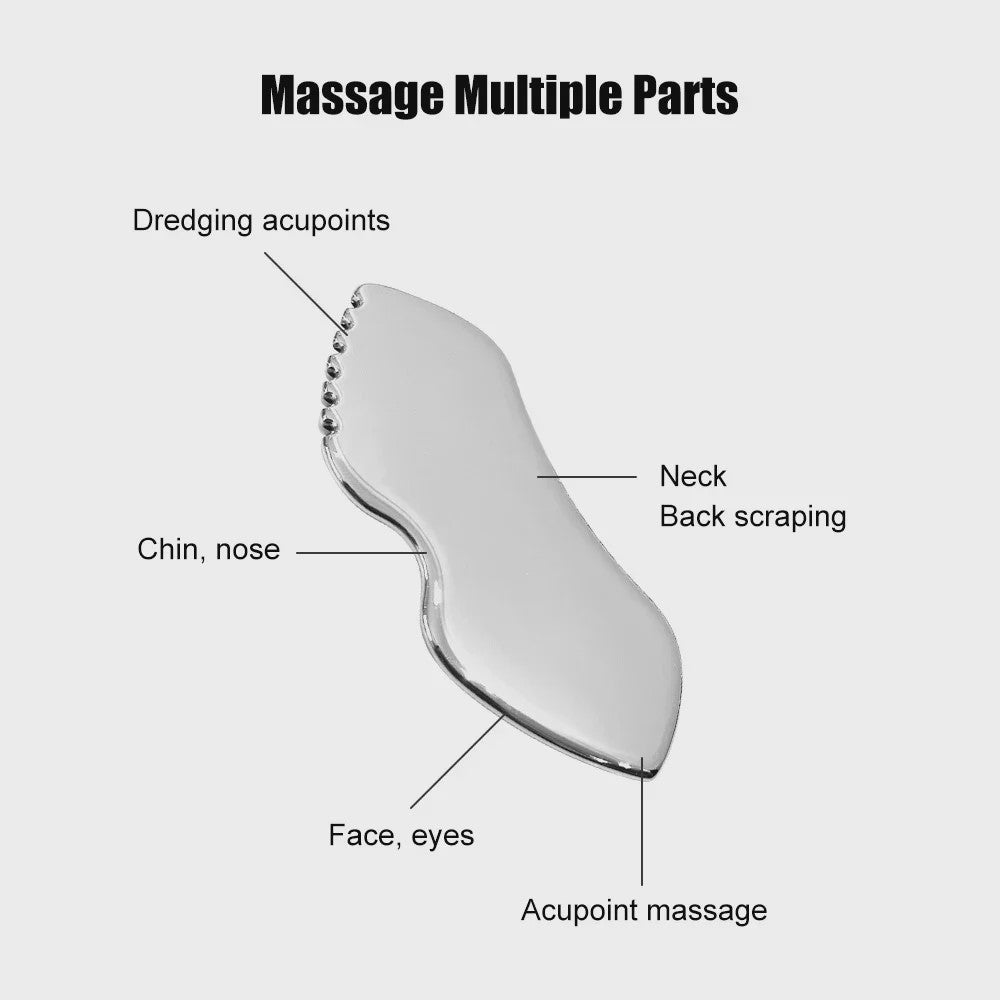 Gua Sha Schraper Roestvrij Staal - Gezichts- en Lichaamsmassage