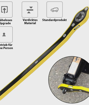 2.5T/1.5T Autokrik Set met Ratelsleutel - Handmatig, Opvouwbaar en Arbeidsbesparend