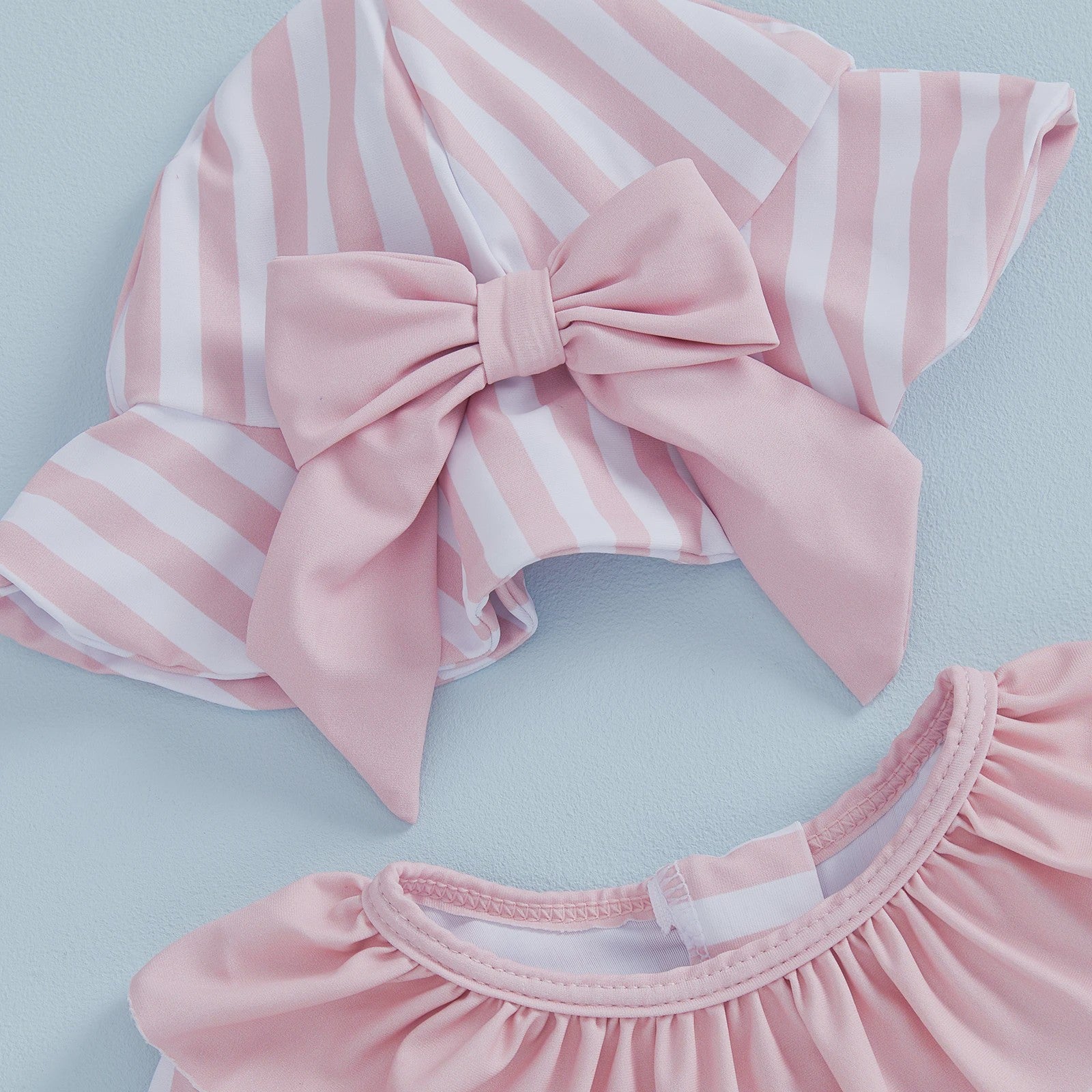 Babymeisjes Bikini met Strikken en Hoedje - Schattige Zomer Zwemkleding