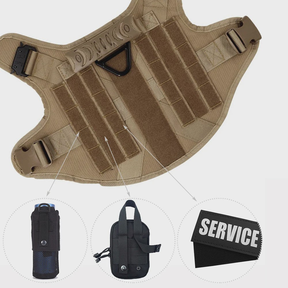 Tactisch Hondentuig voor Training & Werk - Militair Stijl Vest voor Grote Honden