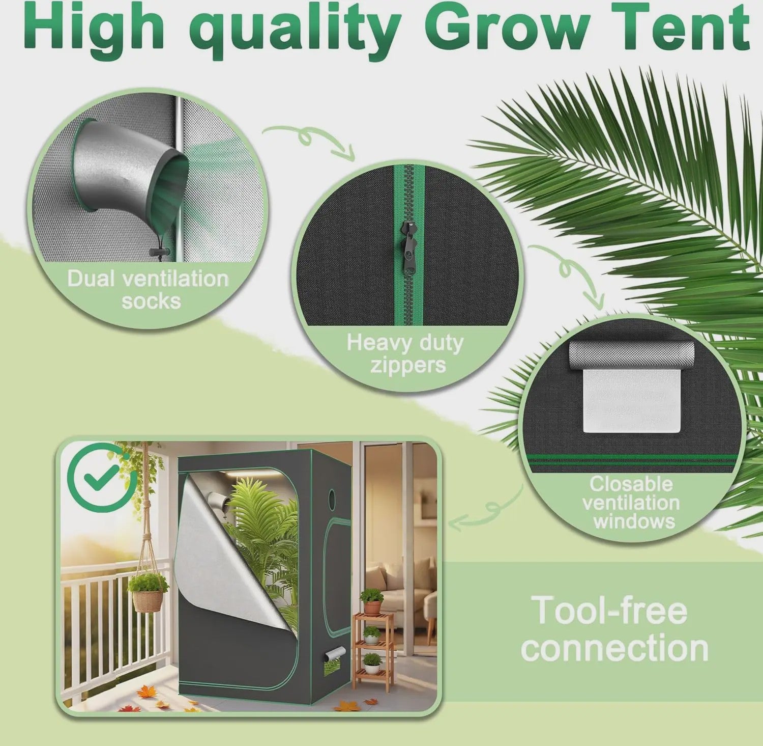 Professionele Kweek Telt - Indoor Growroom met Observatievenster & Reflecterende Mylar
