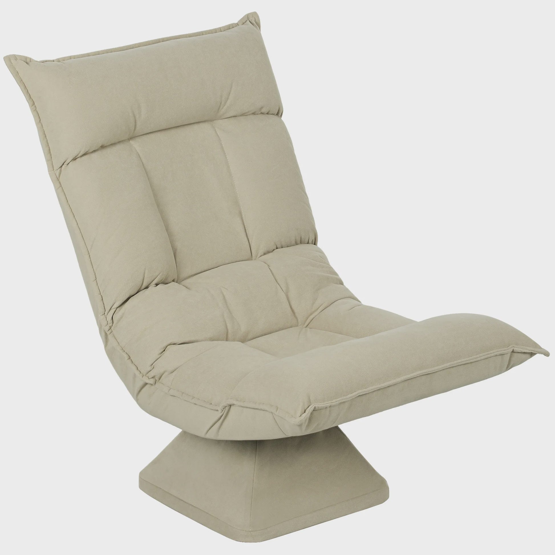 Verstelbare Draaistoel met 5 standen en zacht velours - Beige