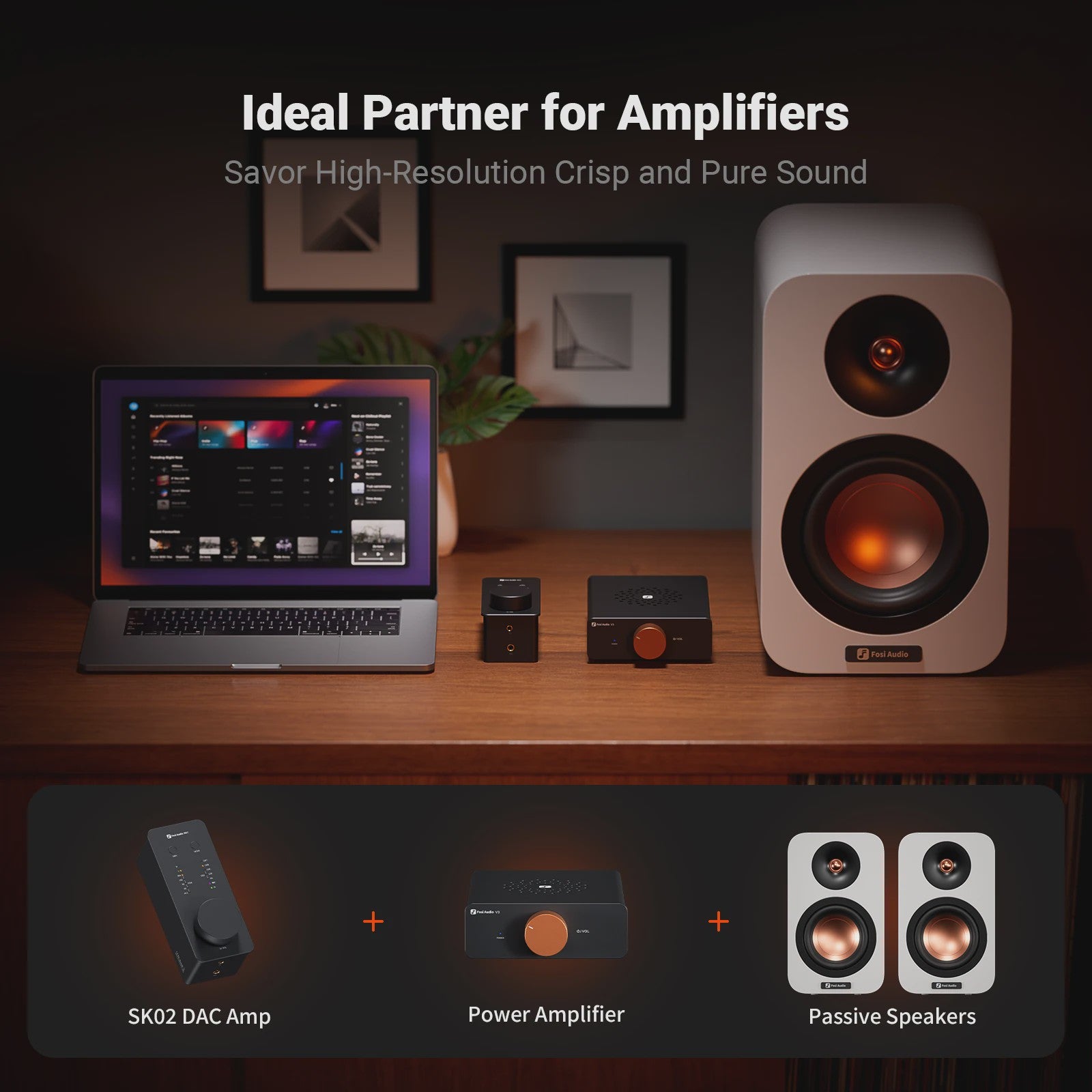 Fosi Audio SK02 USB DAC Hoofdtelefoonversterker - Hoge Resolutie PCM & DSD