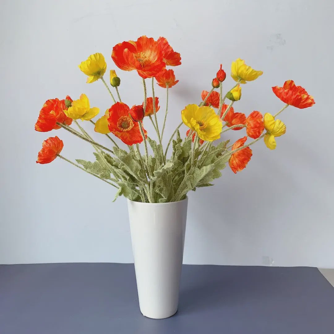 Kunstboeket Klaprozen (4 Stelen) - Realistische Nepbloemen voor Huisdecoratie, Tuin, Feest & DIY