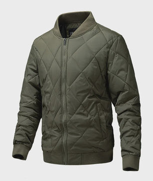 Heren Retro Quilted Winterjas - Lichtgewicht Katoen Gevoerd Casual Jack met Opstaande Kraag