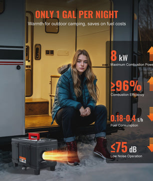 8KW Diesel Luchtverwarmer 12V/24V met Bluetooth & CO Alarm - Parkeerverwarming