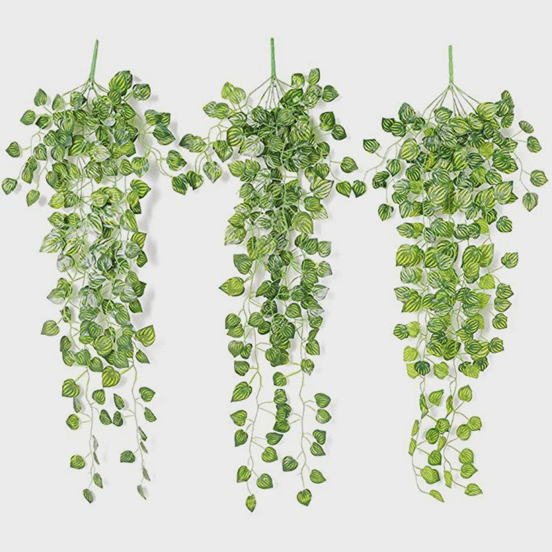 3x Kunstplant Klimop Hangplant - 90cm Nep Groene Slangplant voor Binnen en Buiten