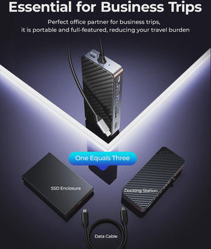 ORICO USB-C Docking Station met M.2 NVMe/SATA SSD Enclosure & 10Gbps Hub