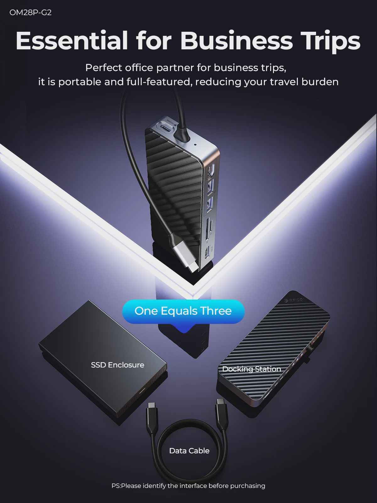 ORICO USB-C Docking Station met M.2 NVMe/SATA SSD Enclosure & 10Gbps Hub