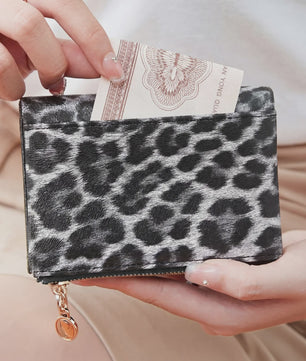 Dames Portemonnee met Luipaardprint - Compact & Ruim met Dubbele Rits