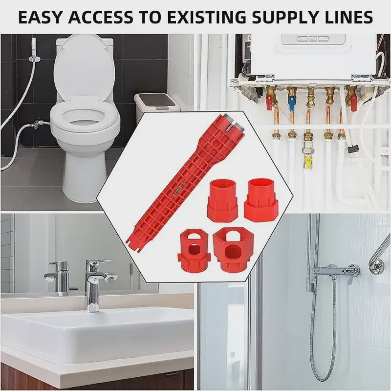 14-in-1 Multifunctionele Kraan & Gootsteen Sleutel Kit voor Sanitair Reparatie & Installatie