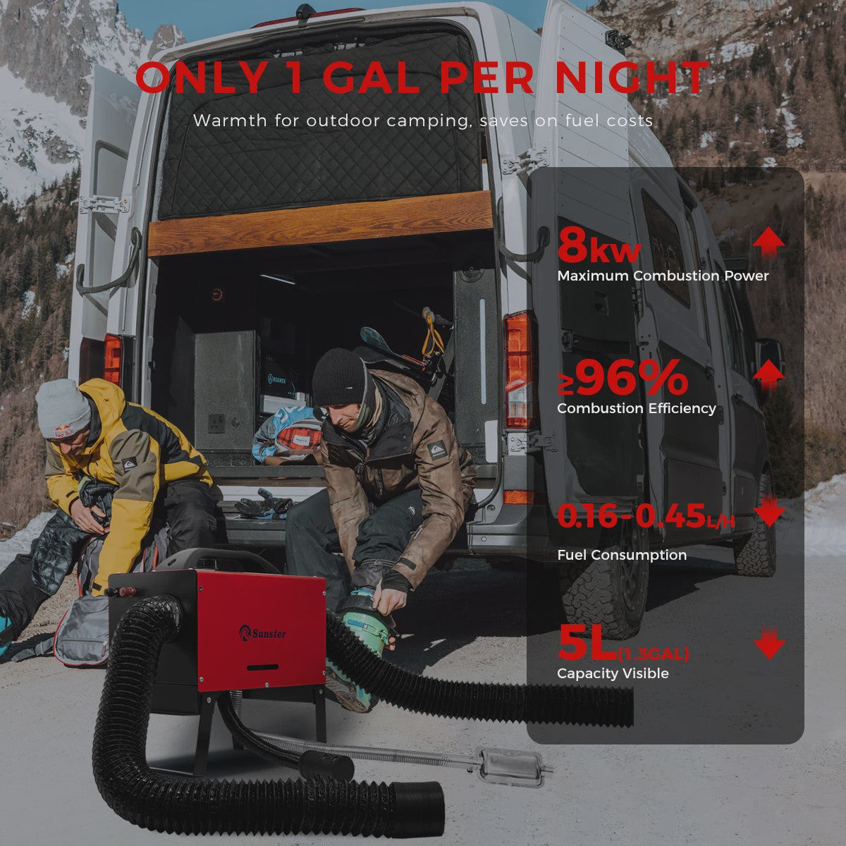 8KW Diesel Parkeerverwarming met Bluetooth, LCD & Thermostaat - Stil & Universeel (12V/24V/230V)