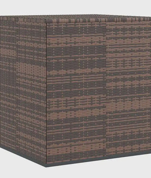 Bruine PE Rotan Kussenbox 100x97.5x104 cm - Weerbestendige Tuinopbergbox