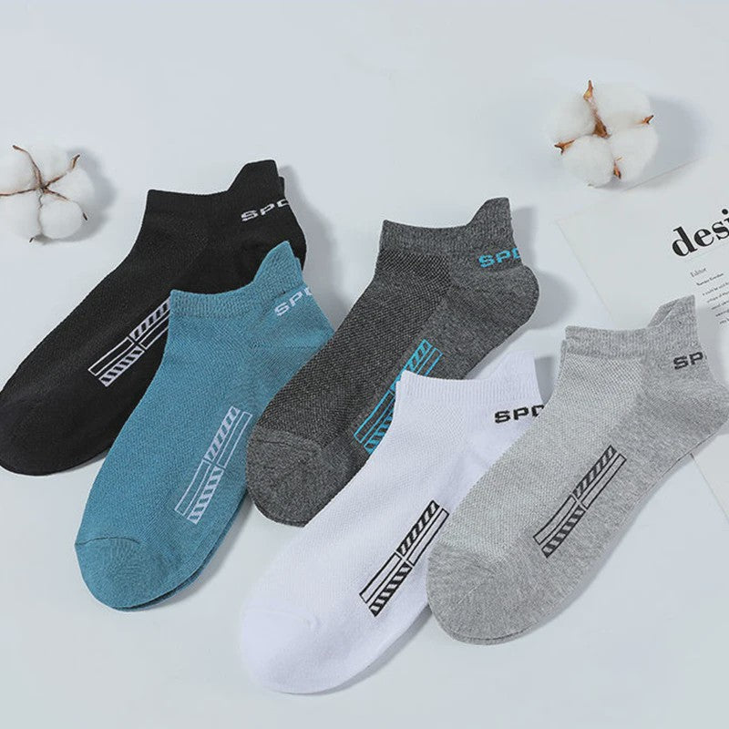 5/10 Paar Katoenen Sneakersokken Heren & Dames - Ademend Mesh & Comfortabel