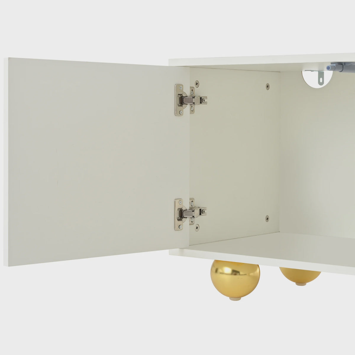180cm Wit TV-meubel met Cloud Design, 4 Deuren, Geschikt voor 75-inch TV's