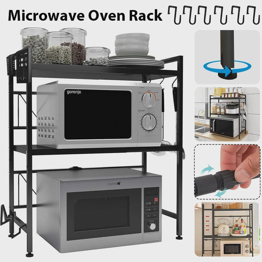 Verstelbare Magnetron Ovenrek - Keuken Organizer met Haken
