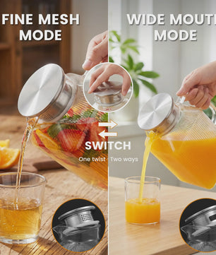Glazen Kan 3.8L met Deksel & Borstel - Hittebestendig Borosilicaatglas voor Warme & Koude Dranken