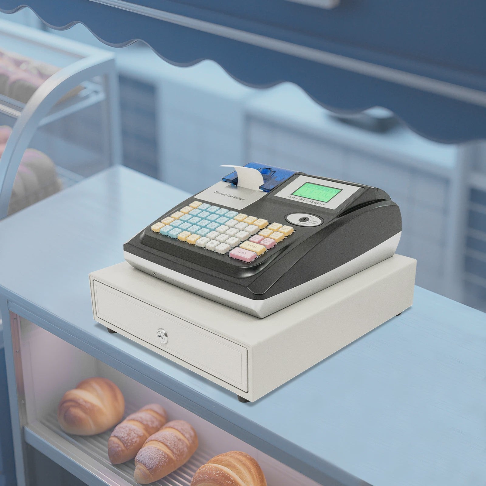 Elektronische Kassaregister met 48 Toetsen en LED Display - Ideaal voor Horeca & Winkels