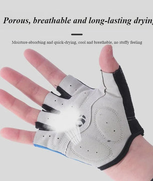 Fietshandschoenen Half Vinger - Ademend, Schokabsorberend met Antislip Siliconen Palm