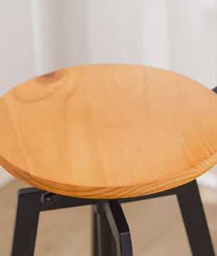 Set van 2 Stijlvolle Barstoelen - Verstelbaar Hout & Metaal met Draaibare Zitting