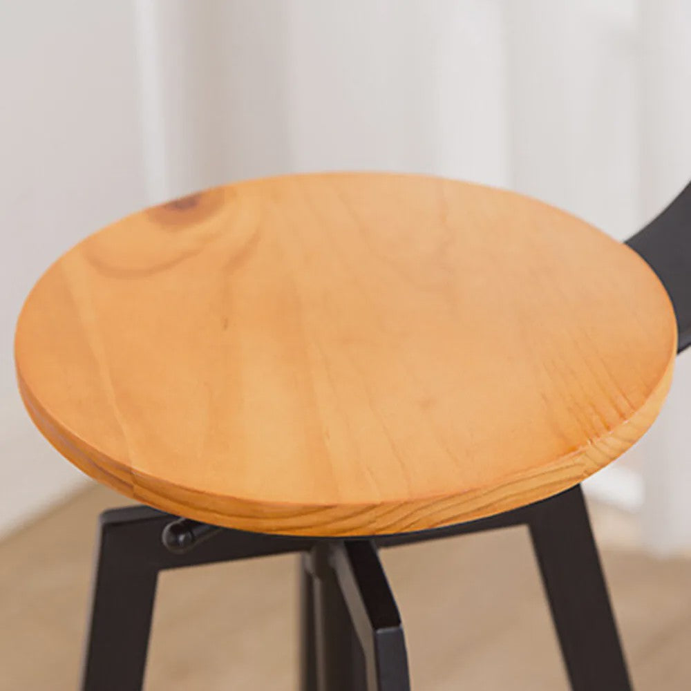 Set van 2 Stijlvolle Barstoelen - Verstelbaar Hout & Metaal met Draaibare Zitting