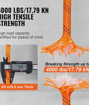 Sterk Polyester Touw 120ft - Dubbel Gevlochten, 48-Strands, Veelzijdig Gebruik