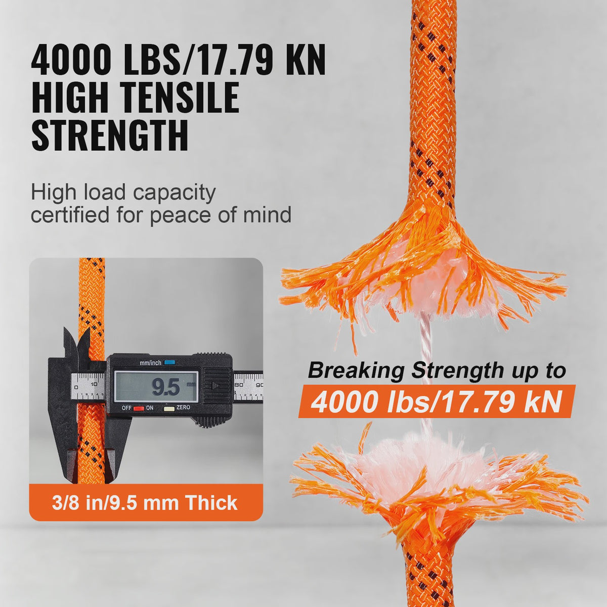 Sterk Polyester Touw 120ft - Dubbel Gevlochten, 48-Strands, Veelzijdig Gebruik